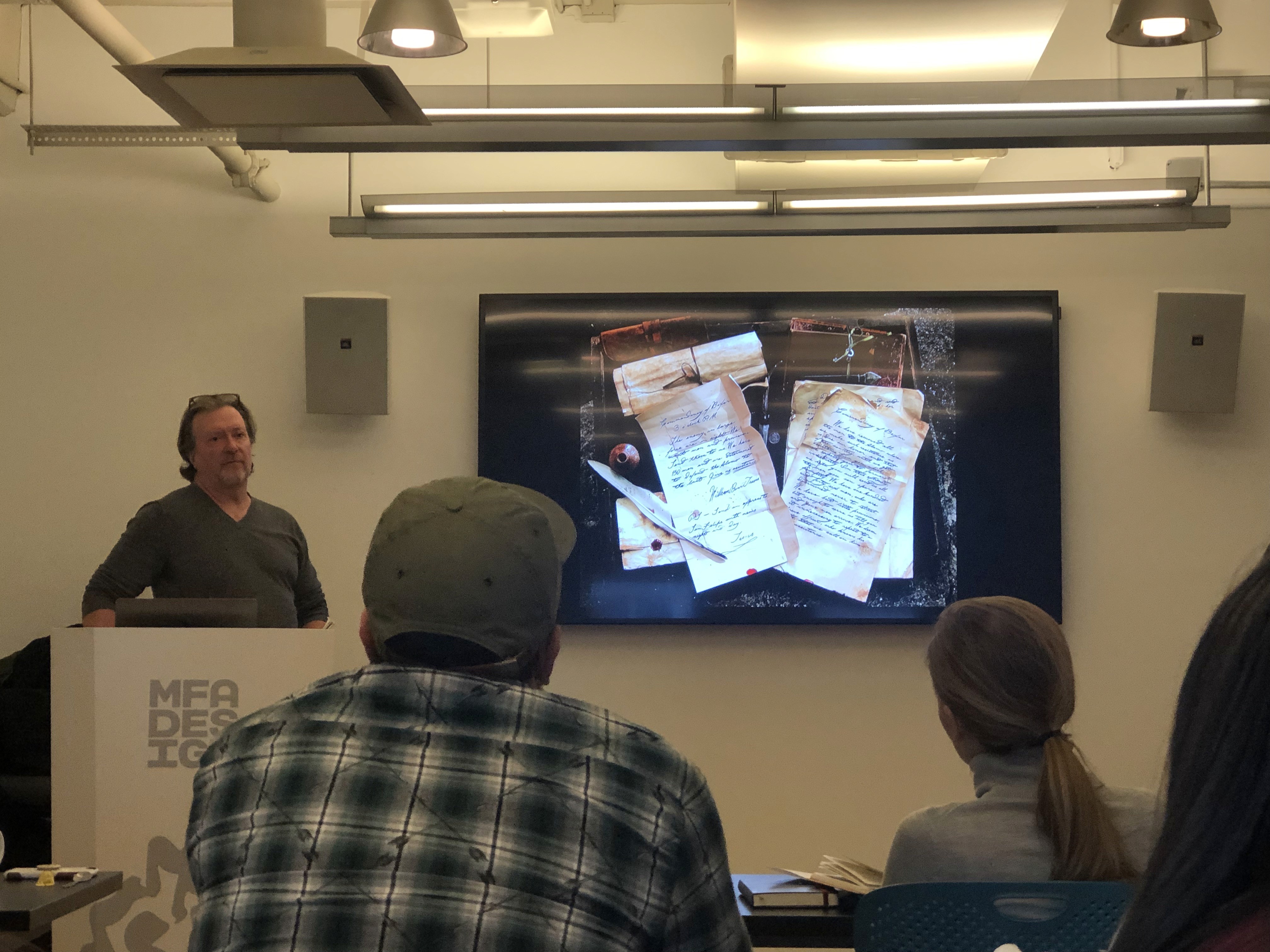 Ross Mac Donald guest lecture showing slides