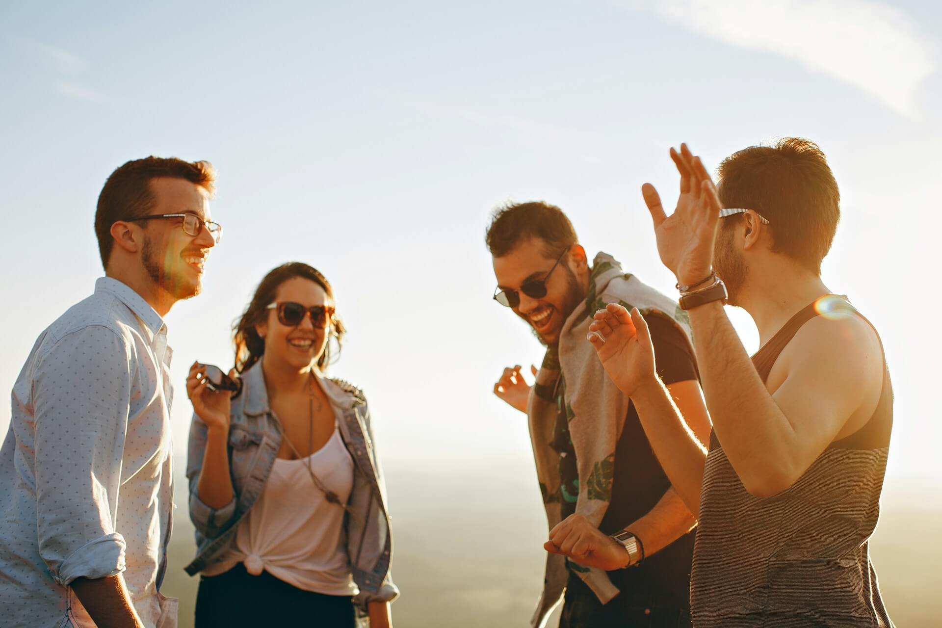 Group of friends having fun