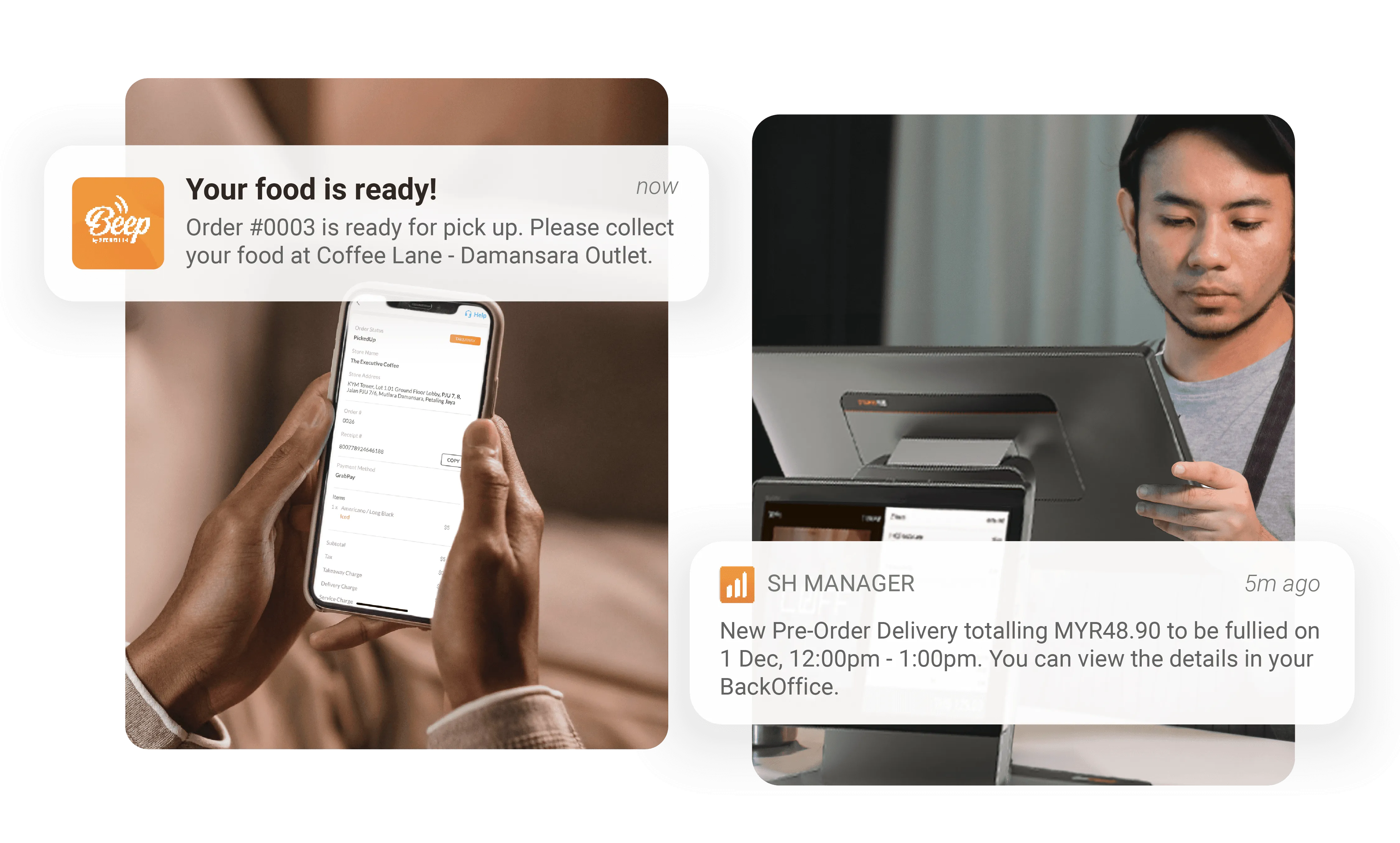POS system for food ordering, takeaway, and pickup management