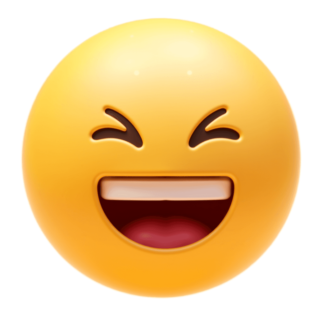 3d icon of laughing emoji generated by oven ai free