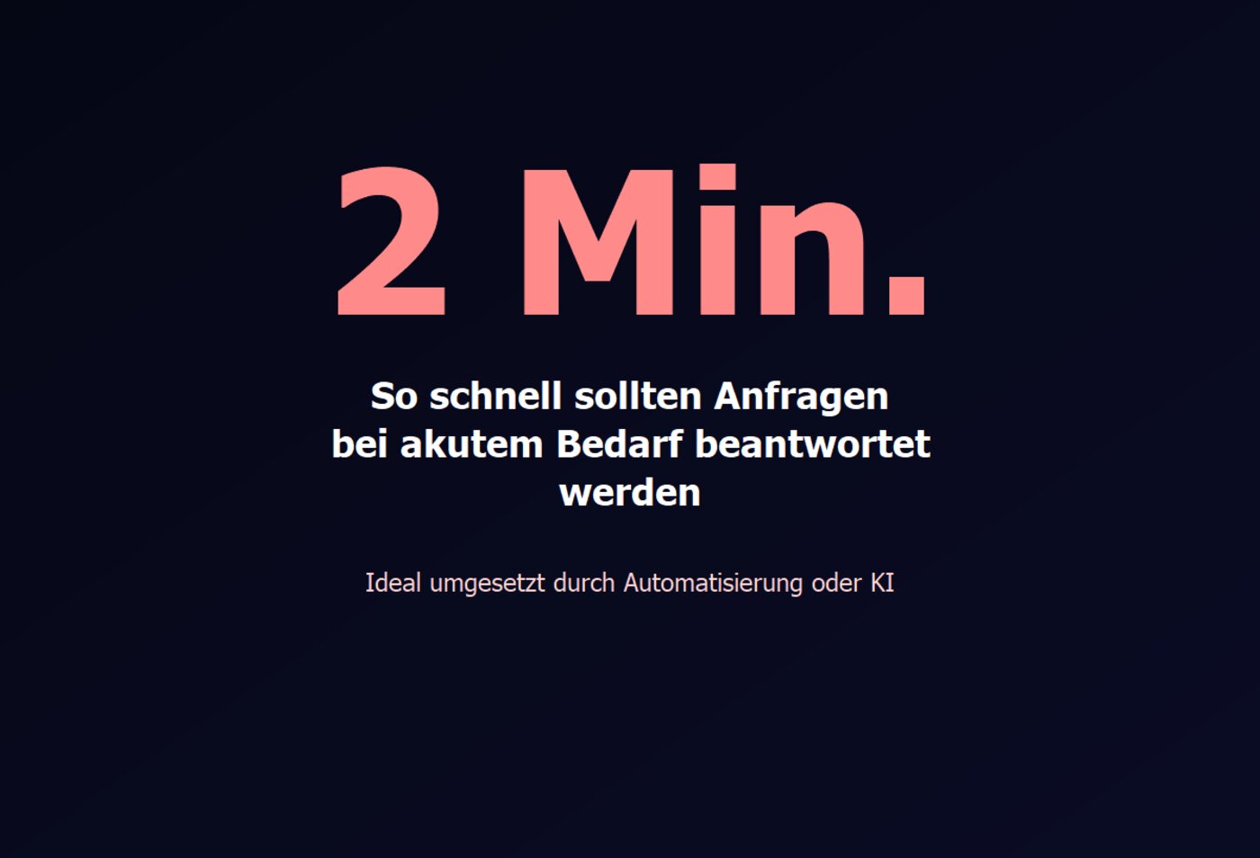 die 2-minuten-regel: anfragen bei akutem bedarf sollten innerhalb von zwei minuten beantwortet werden, ideal durch automatisierung oder ki