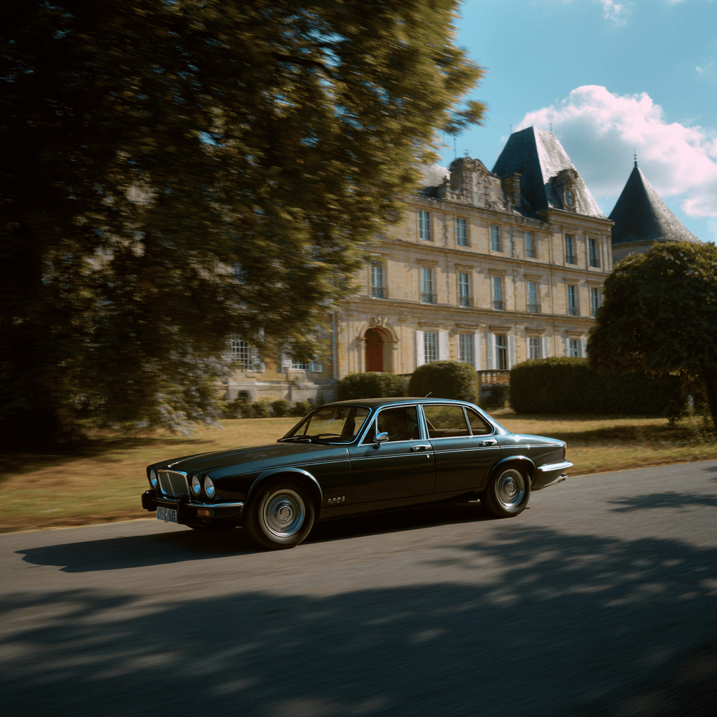 Vintage card moving motion blur