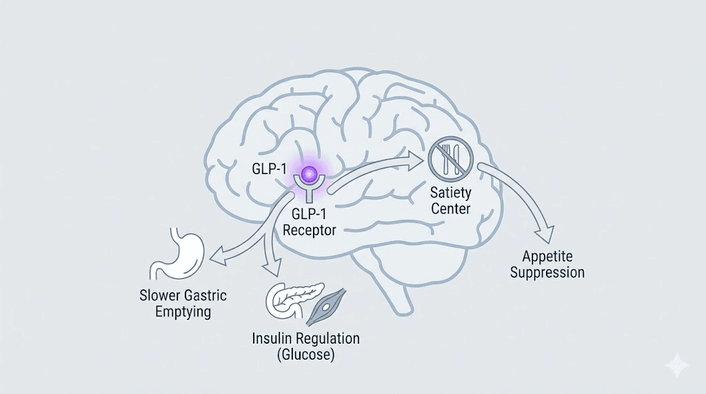 How semaglutide GLP-1 receptor agonist works for weight loss in the brain