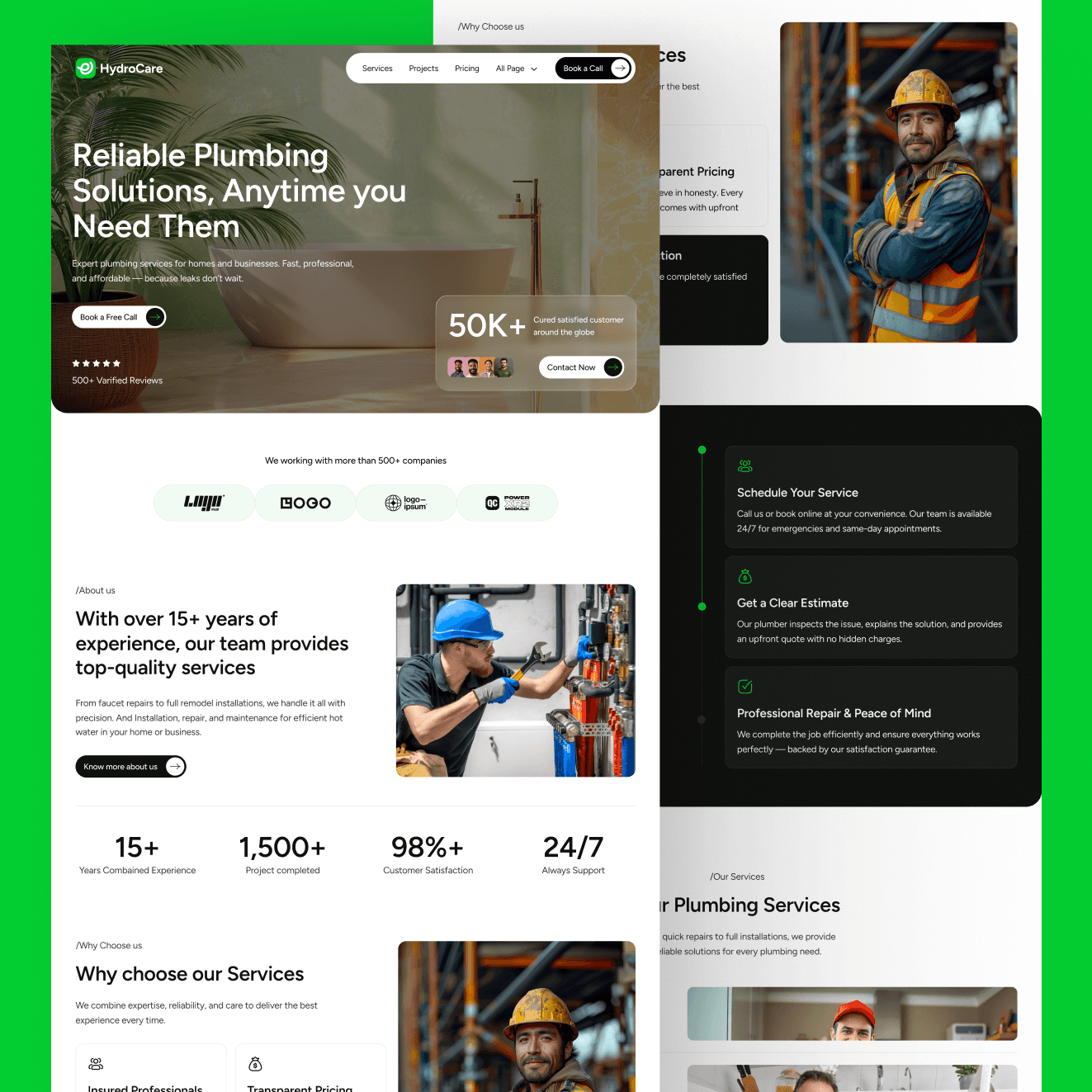 webflow plumbing template