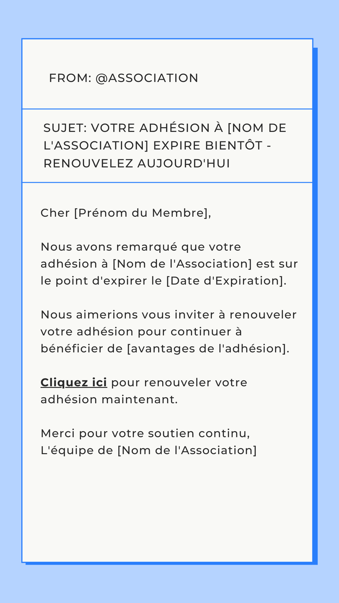 modèle d'email réussi, exemple mail association, email association, emailing réussi association, réussir ses emailing associatif , email associatif, 