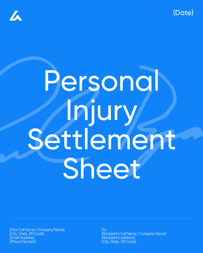 Personal Injury Settlement Sheet 