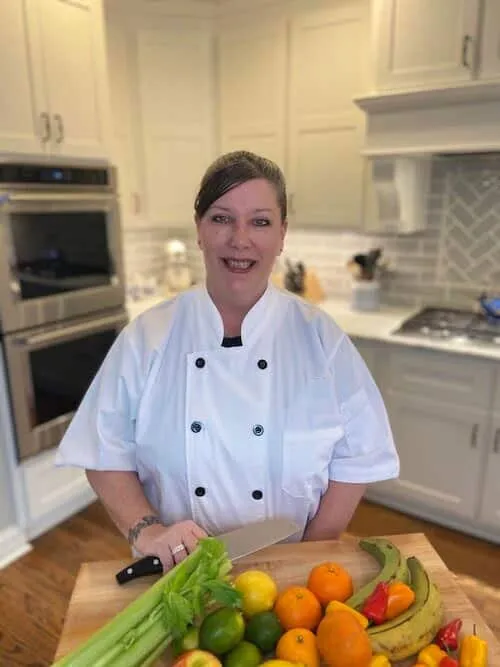 Chef Maryann Vecchio in a client’s home kitchen