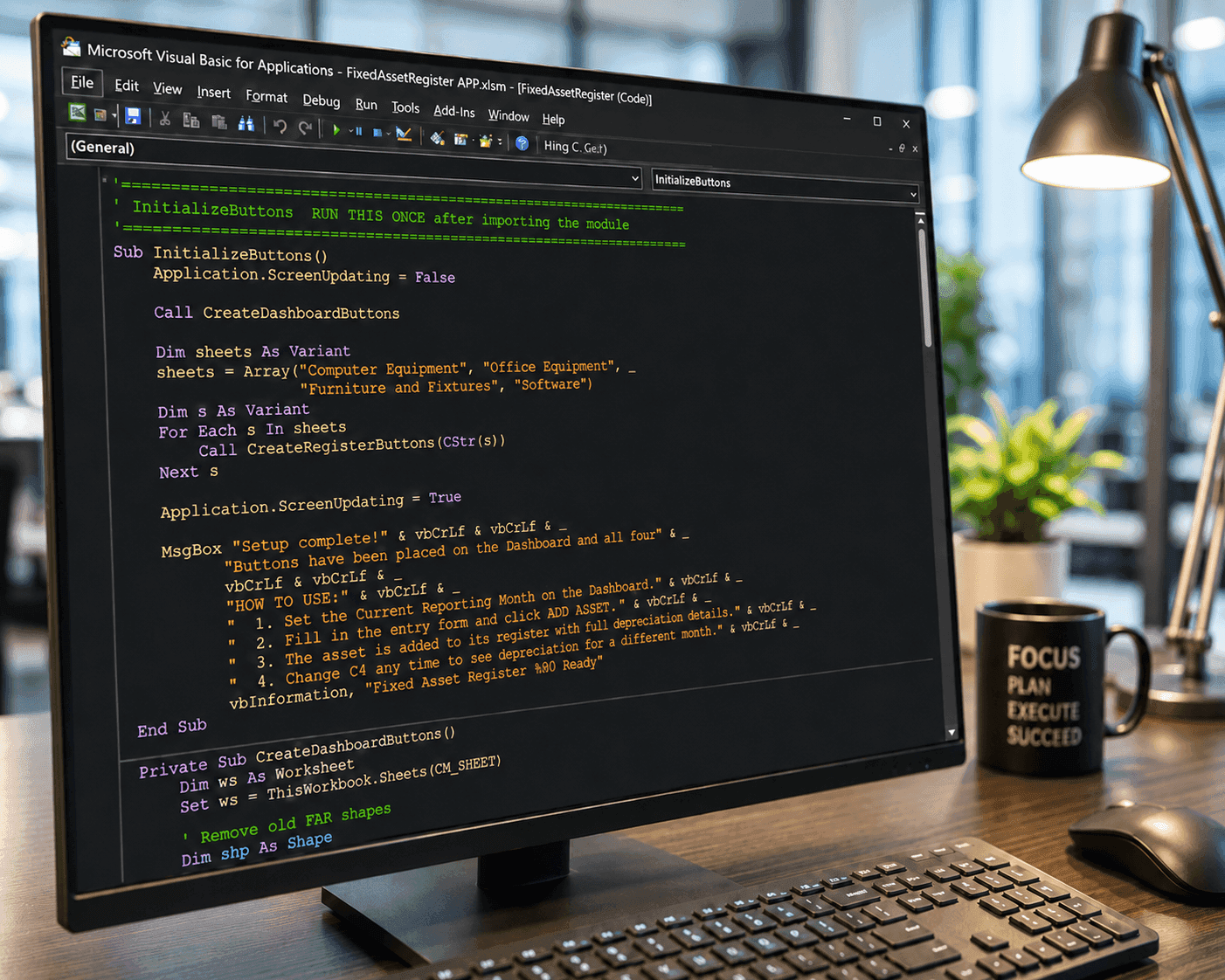 An image of VBA development