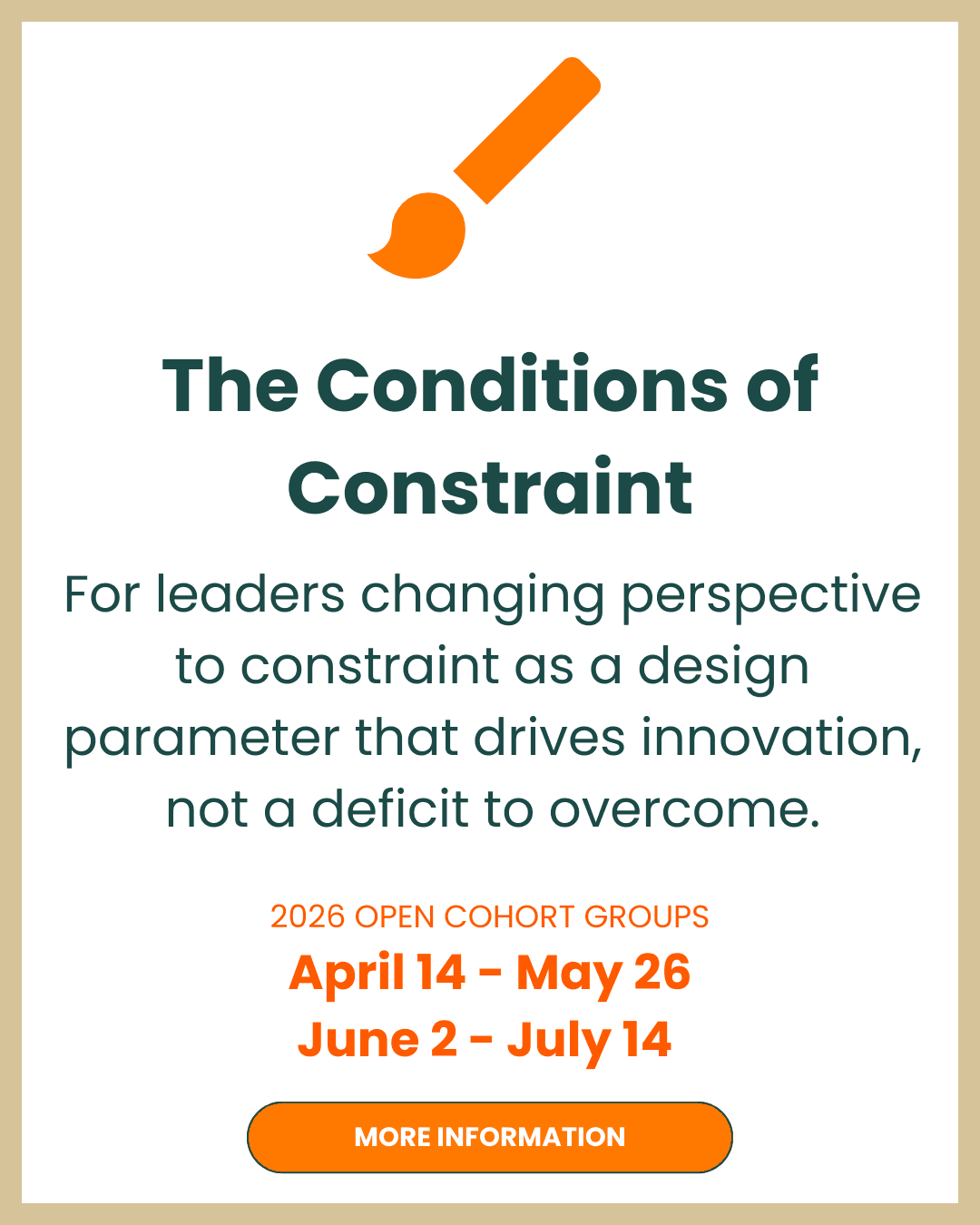Cohort Graphic that says The Conditions of Constraint  and The Fieldwork Series.