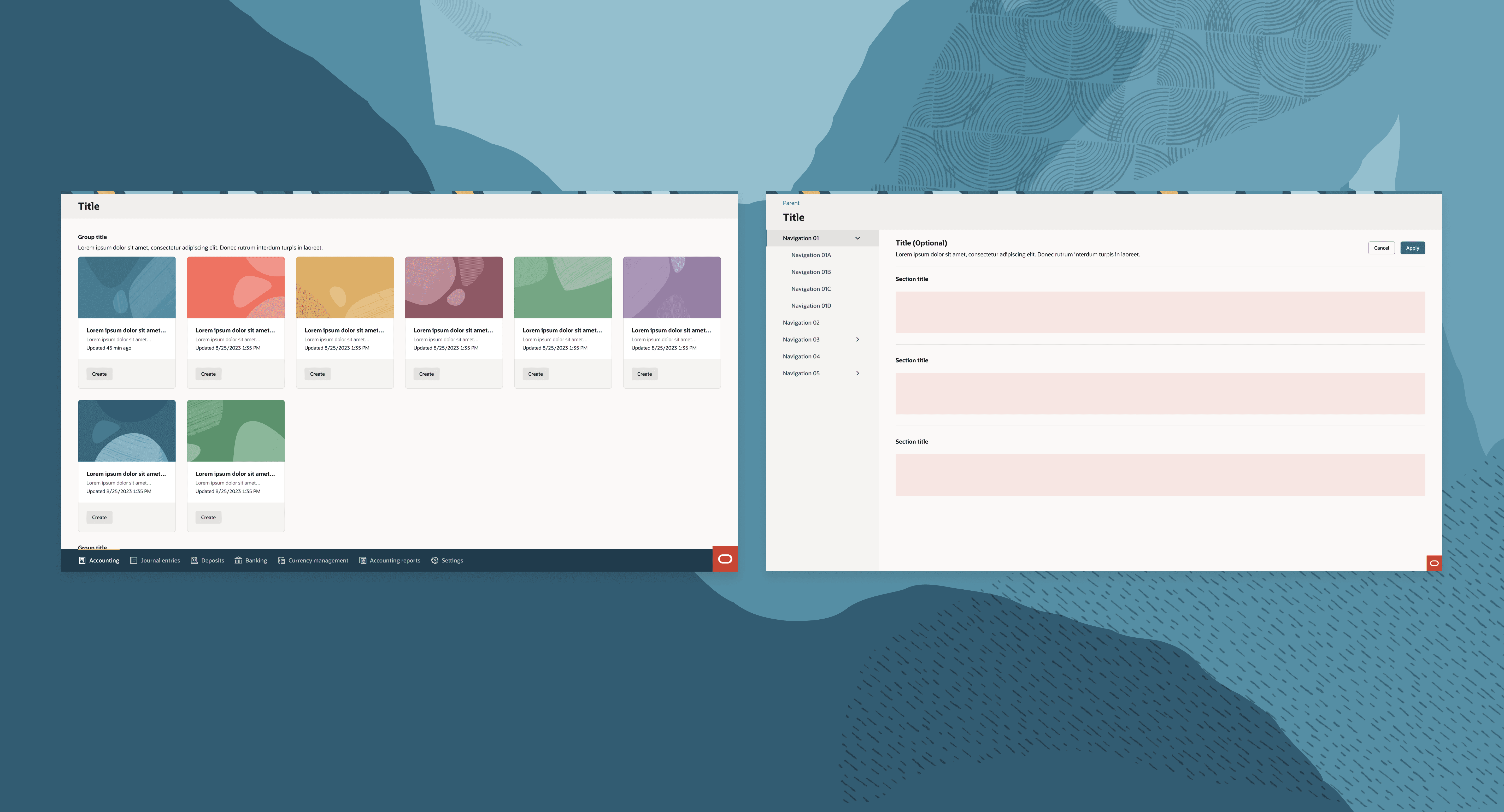 Two scalable settings page template