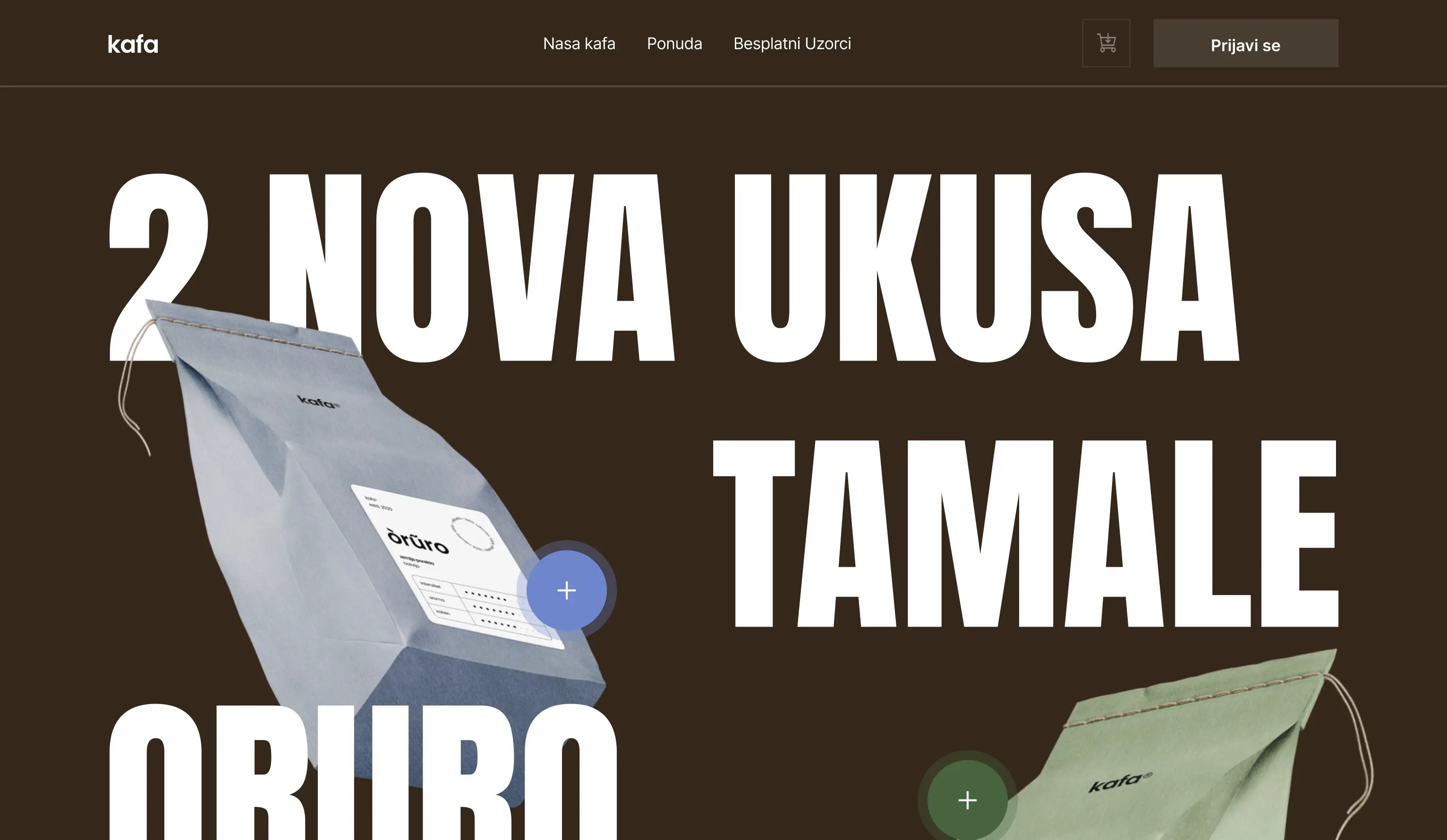 Landing page design for coffe company