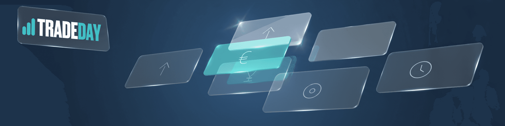 Illustration of transparent trade filter icons, showcasing direction, instrument, lot size, and time, representing hybrid strategy filtering options in Copygram