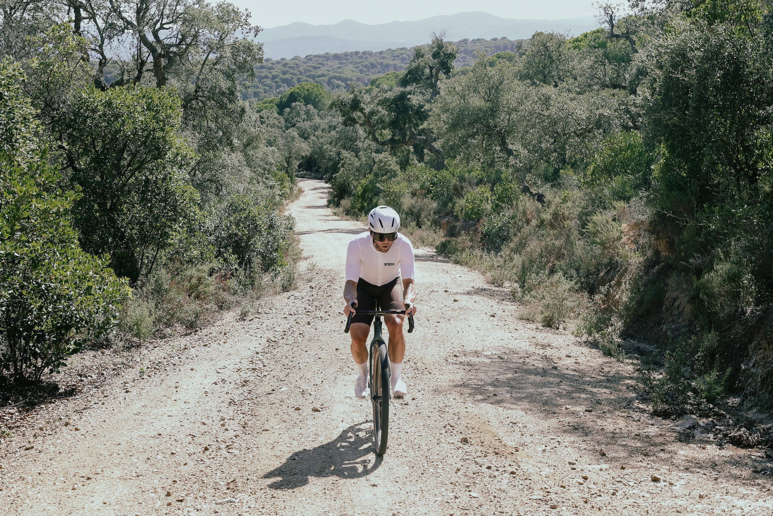 A runner with a blue sky in the background