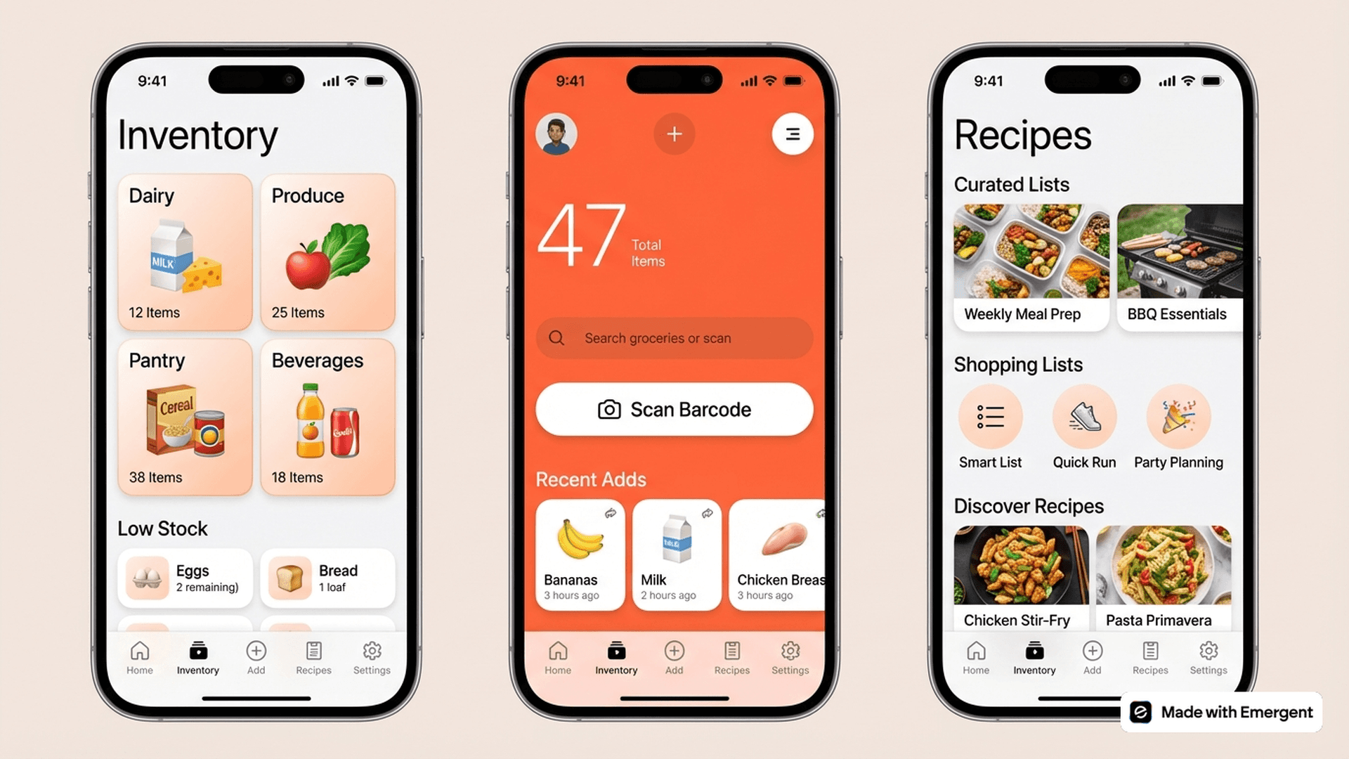 Grocery Inventory App Made With Emergent