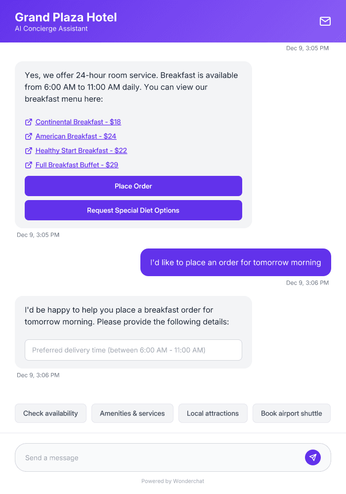 Hotel Concierge AI Chatbot Template