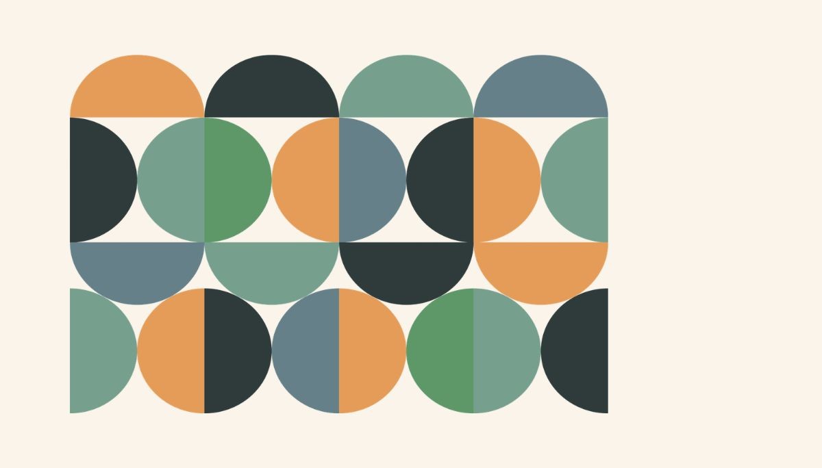 Abstract geometric pattern of circles and semicircles in muted colors, used as a hero image for an article on how to land an entry‑level software engineering job.