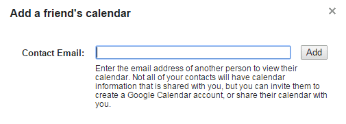 Add freinds calendar to Google Calendar