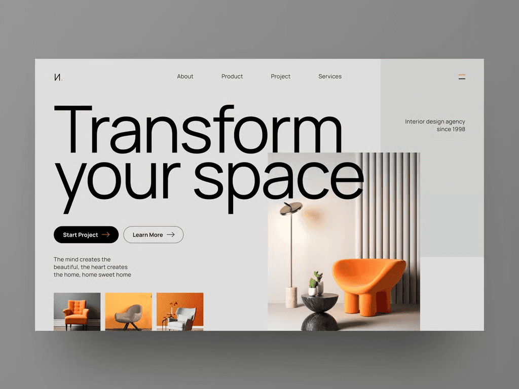 Faune Interior Design agency Website mockup 4
