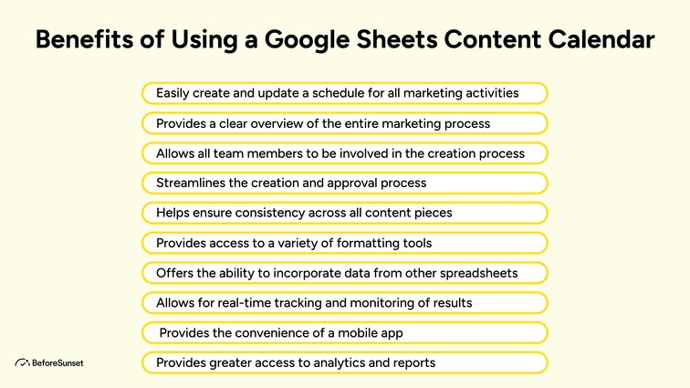 Benefits of Using a Google Sheets Content Calendar