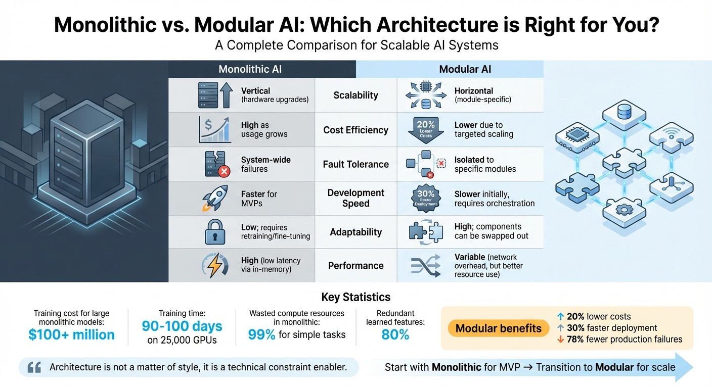 Monolithic vs Modular AI Systems: Complete Architecture Comparison