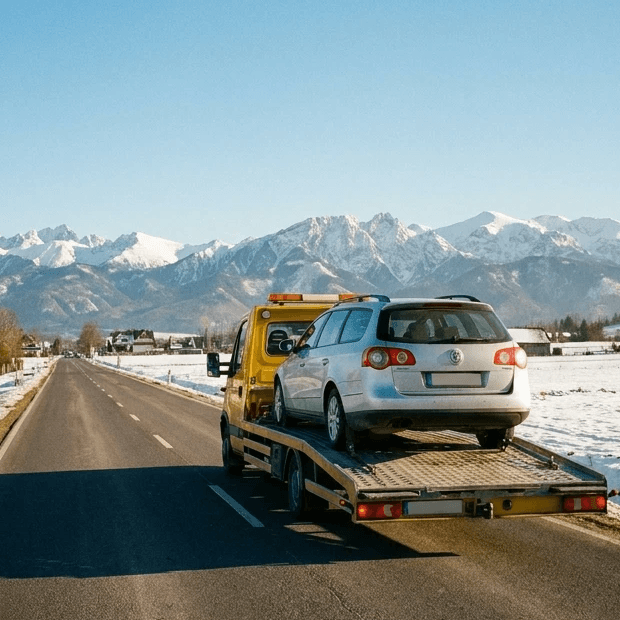 droga DK47 w Czarnym Dunajcu w regionie Orawy