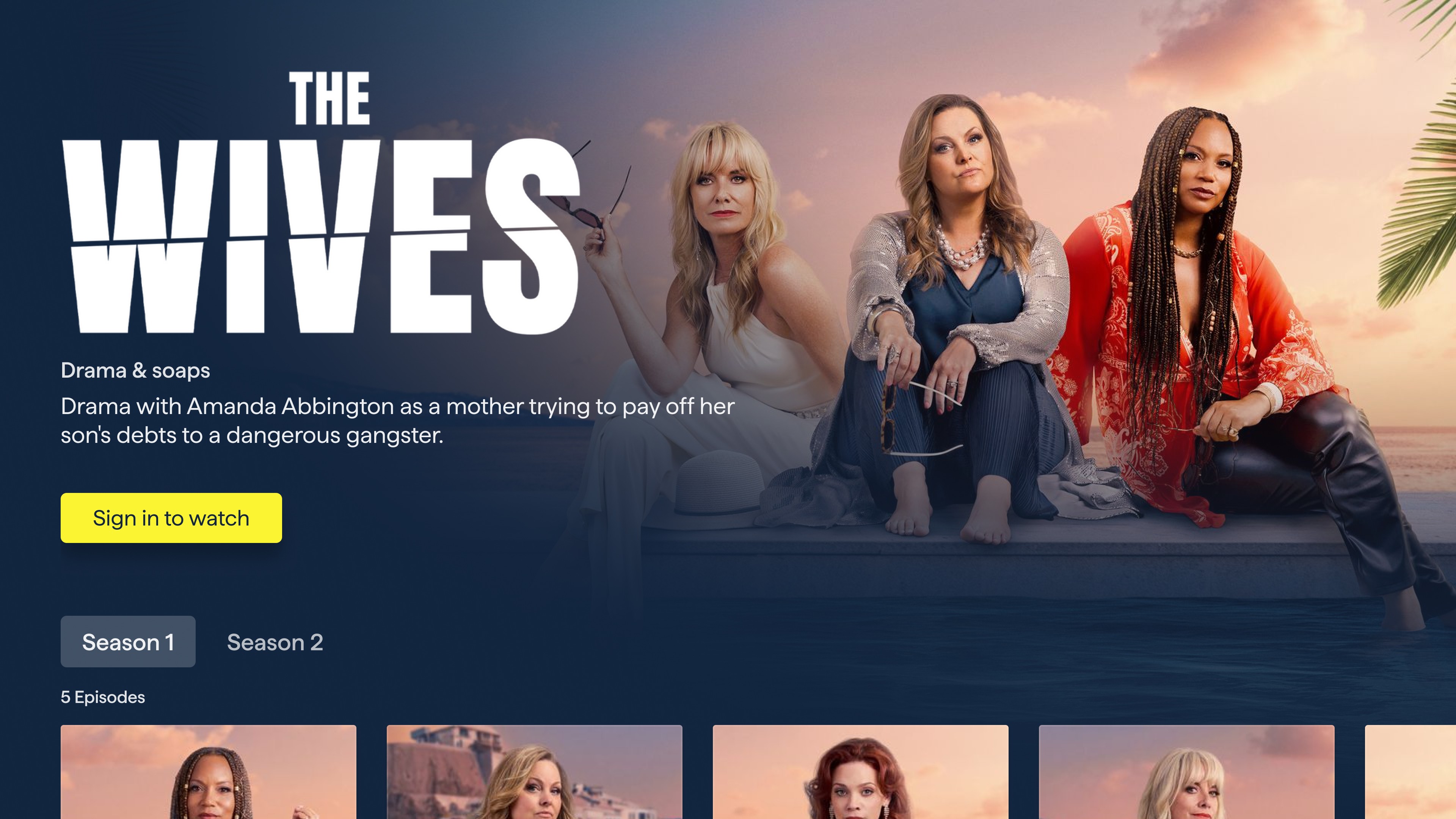 First-time visitors see a clear "Sign in to watch" prompt