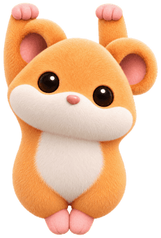 Ellie's hamster hanging from the card