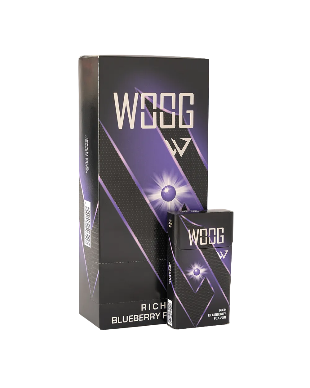 Woog Blueberry Mint cigarette pack.