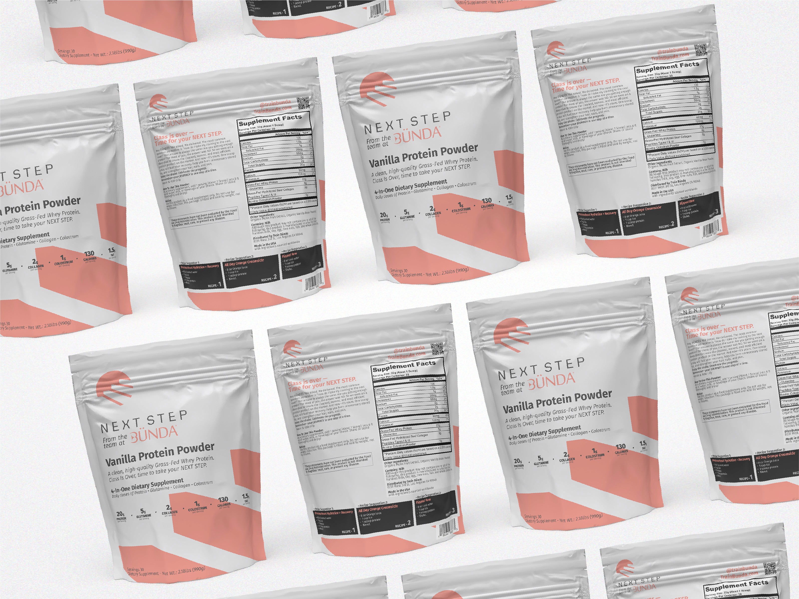 multiple next step packaging images in a pattern