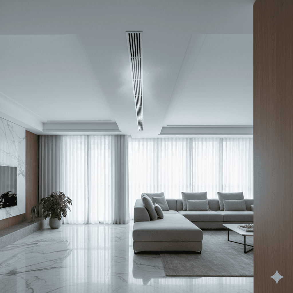 Modern AC luxury home interior, climate control system in M3M Gurgaon flat