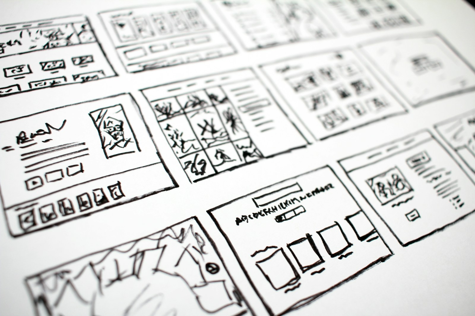 Hand-drawn wireframes where the expensive decisions get made
