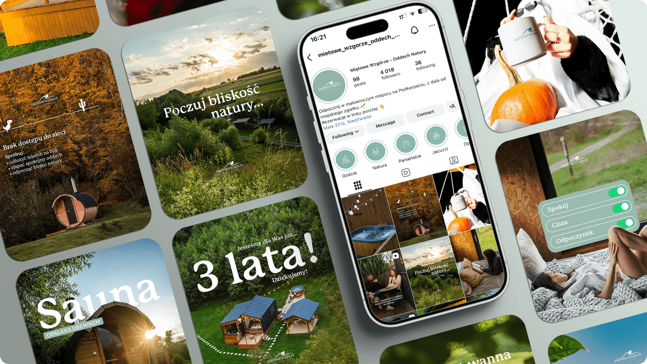 Social Media dla Miętowe Wzgórze – plansza 1 prezentacji