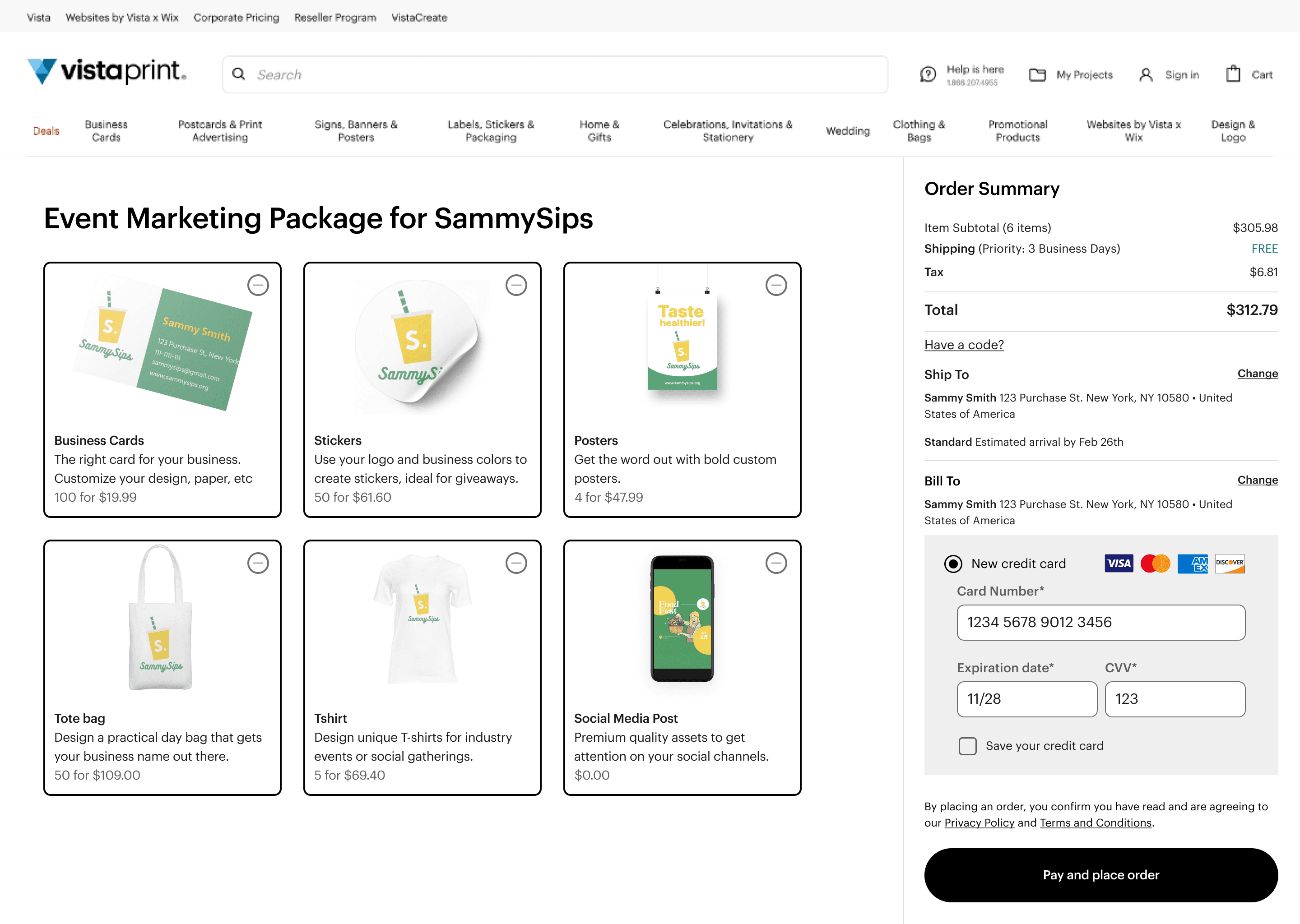 design Sprint prototype order summary confirmation