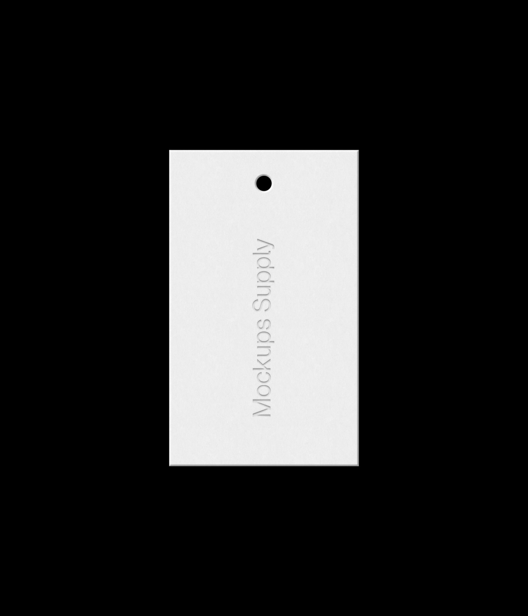 Free hang tag mockup with debossed text effect download photoshop PSD