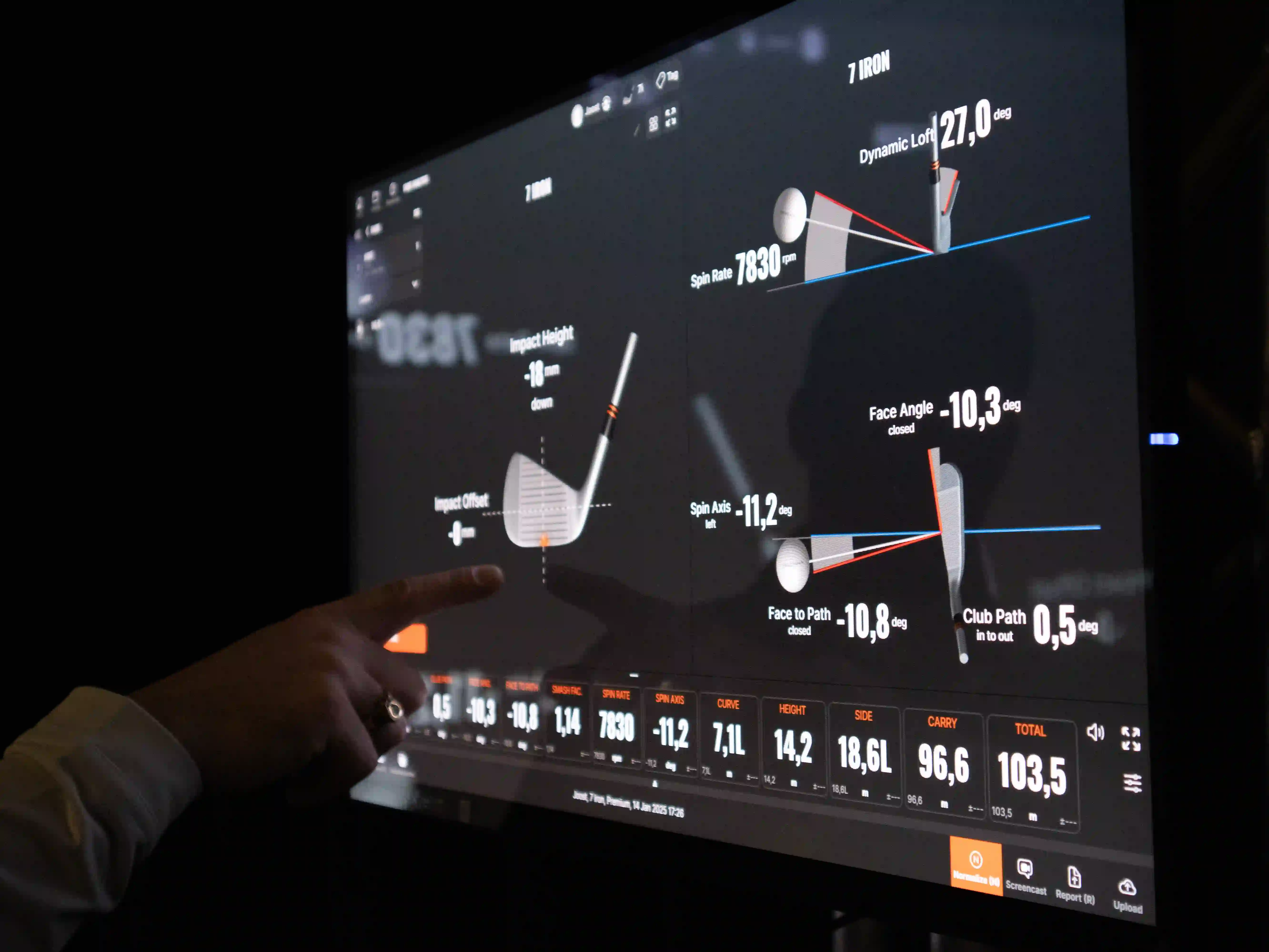 trackman-data-analyse-scherm-gogolf-amsterdam-clubpad-en-balsnelheid-meting
