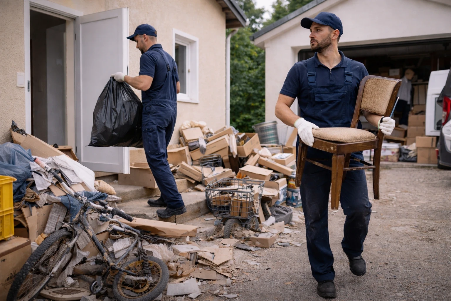 Professionelle Entrümpelung eines Hauses in Kassel mit Abtransport von Möbeln und Sperrmüll durch Fachbetrieb