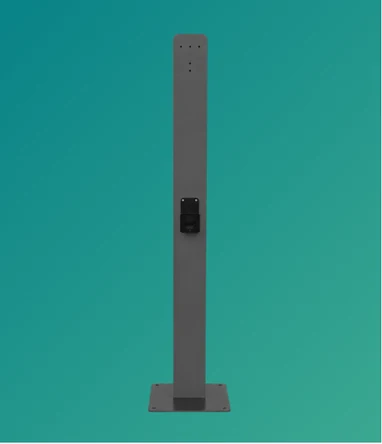 Pedestal de piso sem cobertura, pronto para receber o wallbox