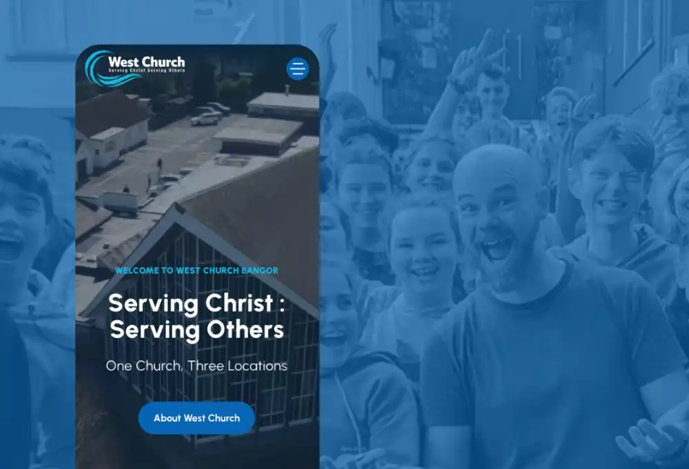 West Church mobile phone screenshot