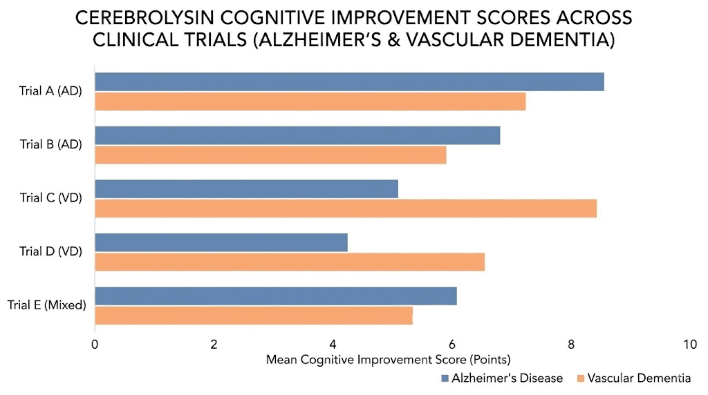 Cerebrolysin clinical trial results showing cognitive improvement in dementia patients