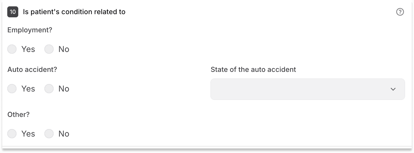 Condition related to work or accident