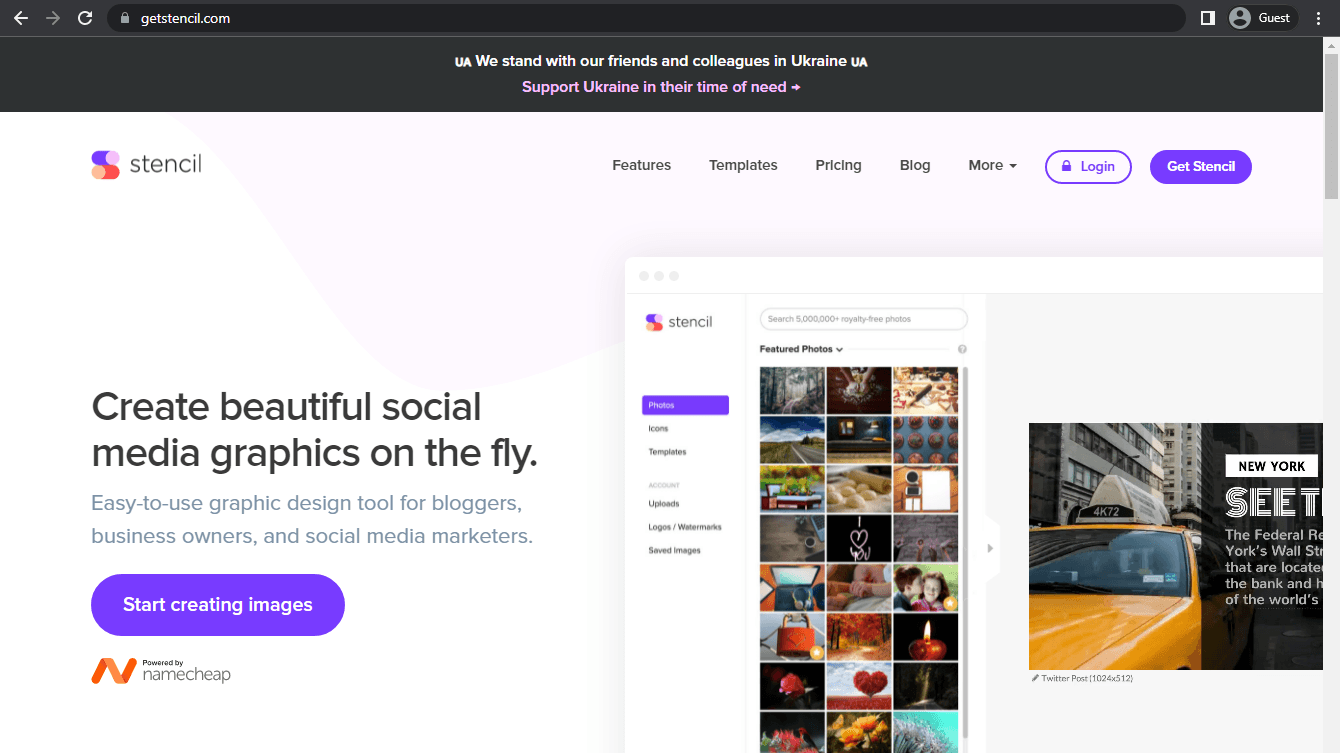 stencil landing page