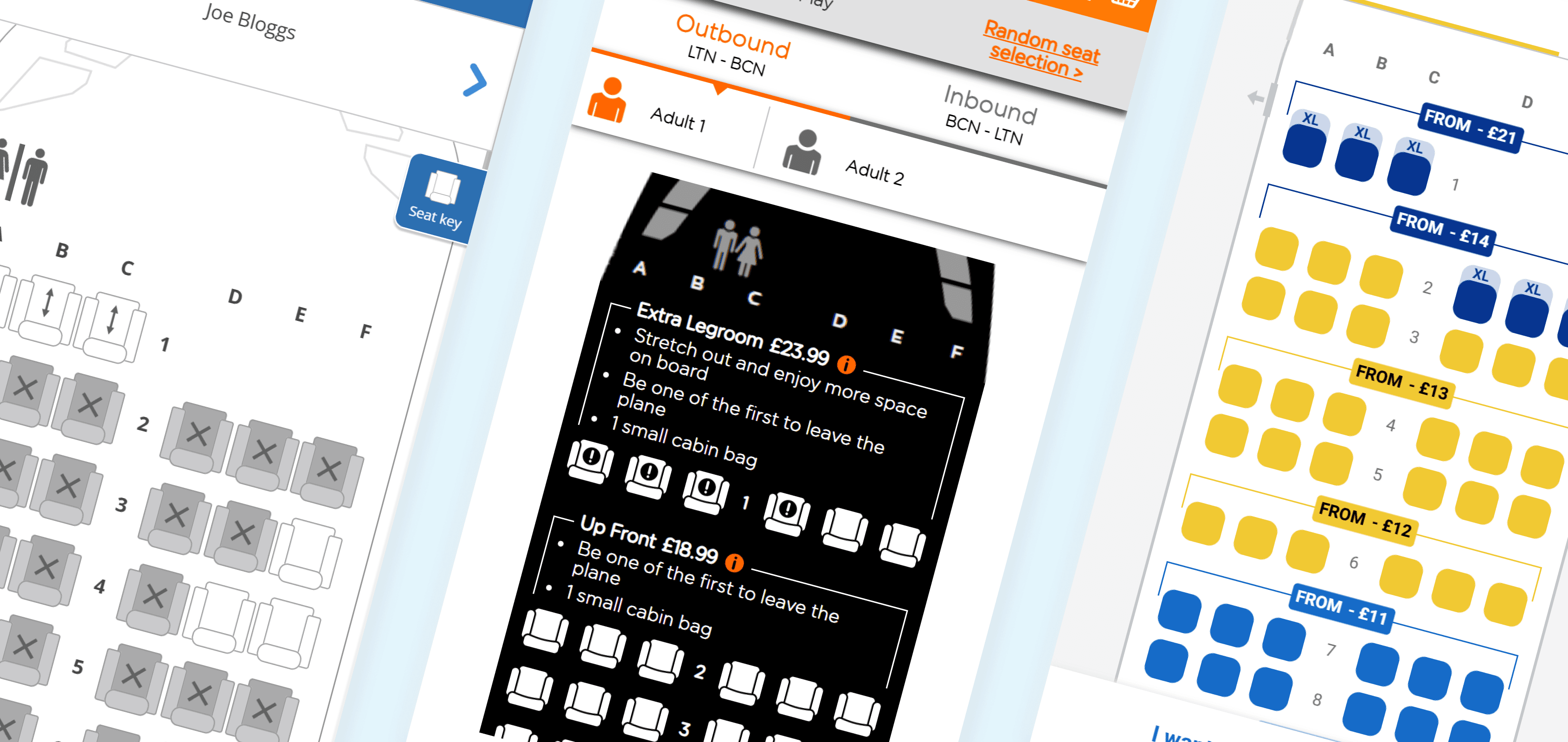 Screenshots of competitor seatmaps.
