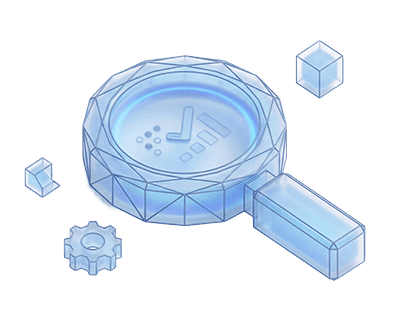 A large white cube supporting two smaller cubes on its surface, forming a stacked geometric display.