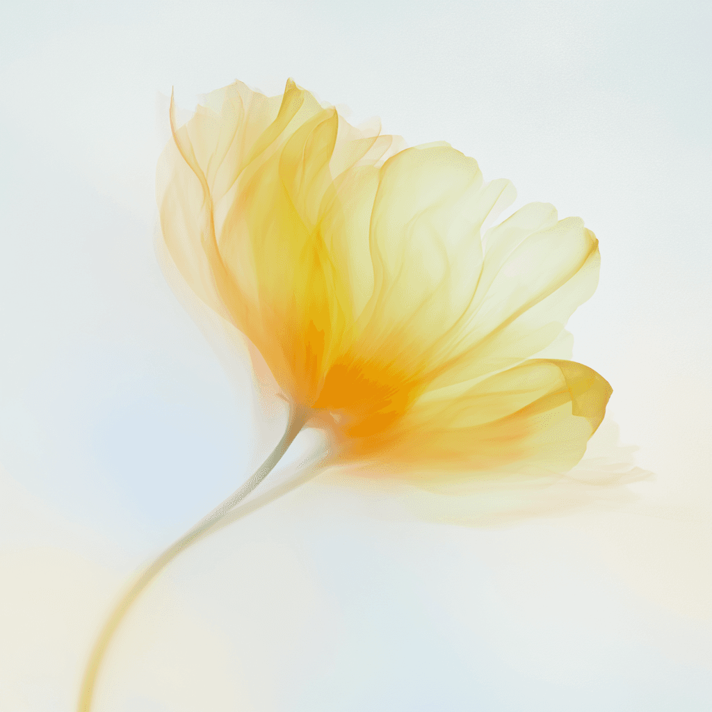 Yellow flower on gray background
