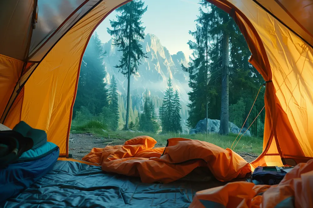 Yosemite NP vista inside tent