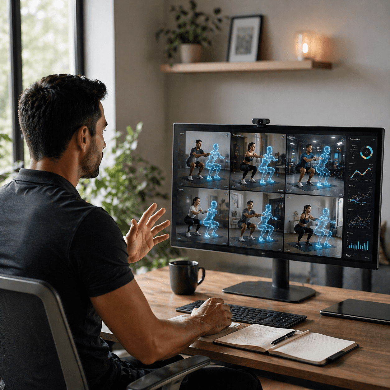 Silhouetted agapanthus flowers against a gradient sky.