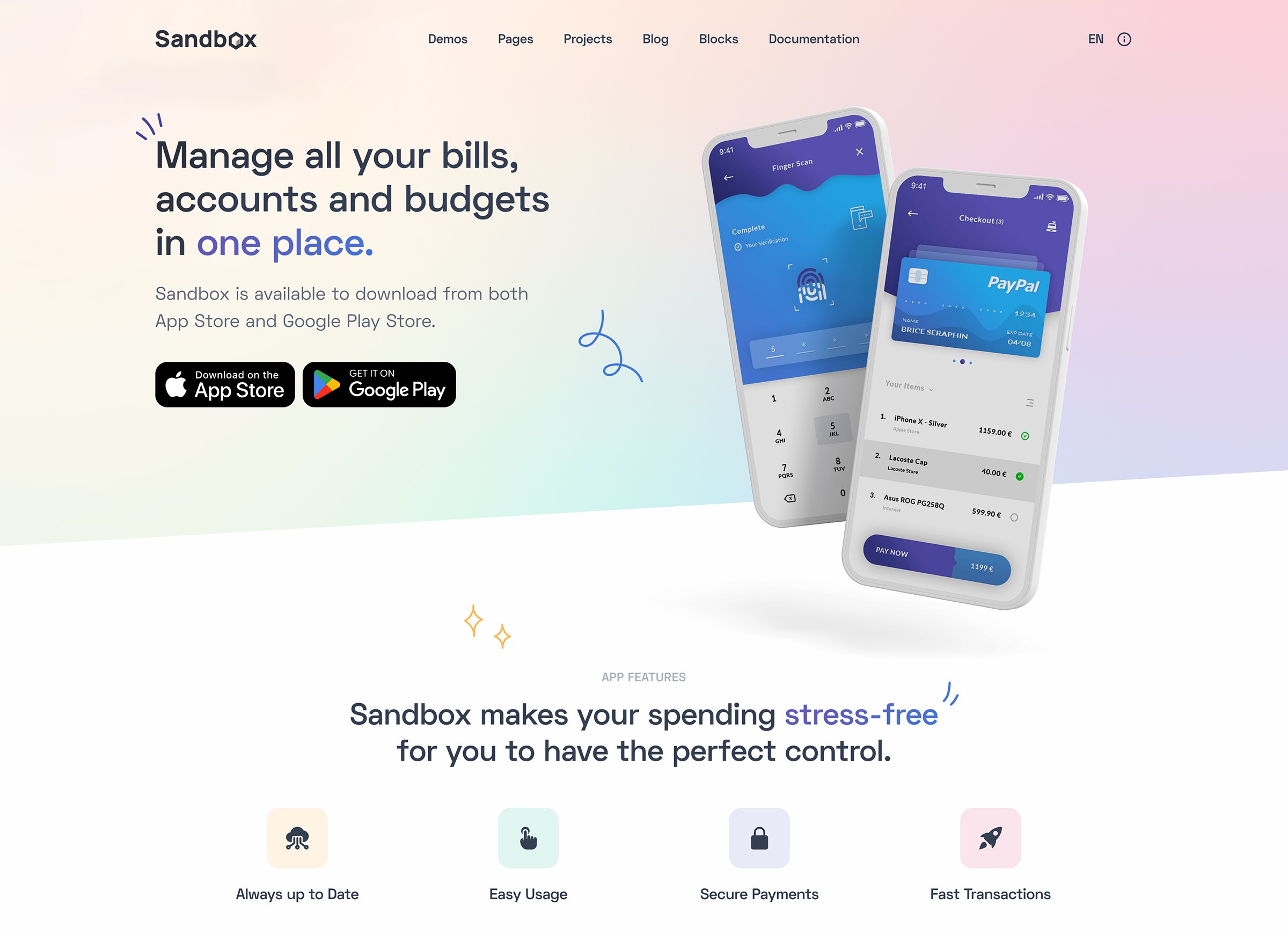 Manage all your bills, accounts