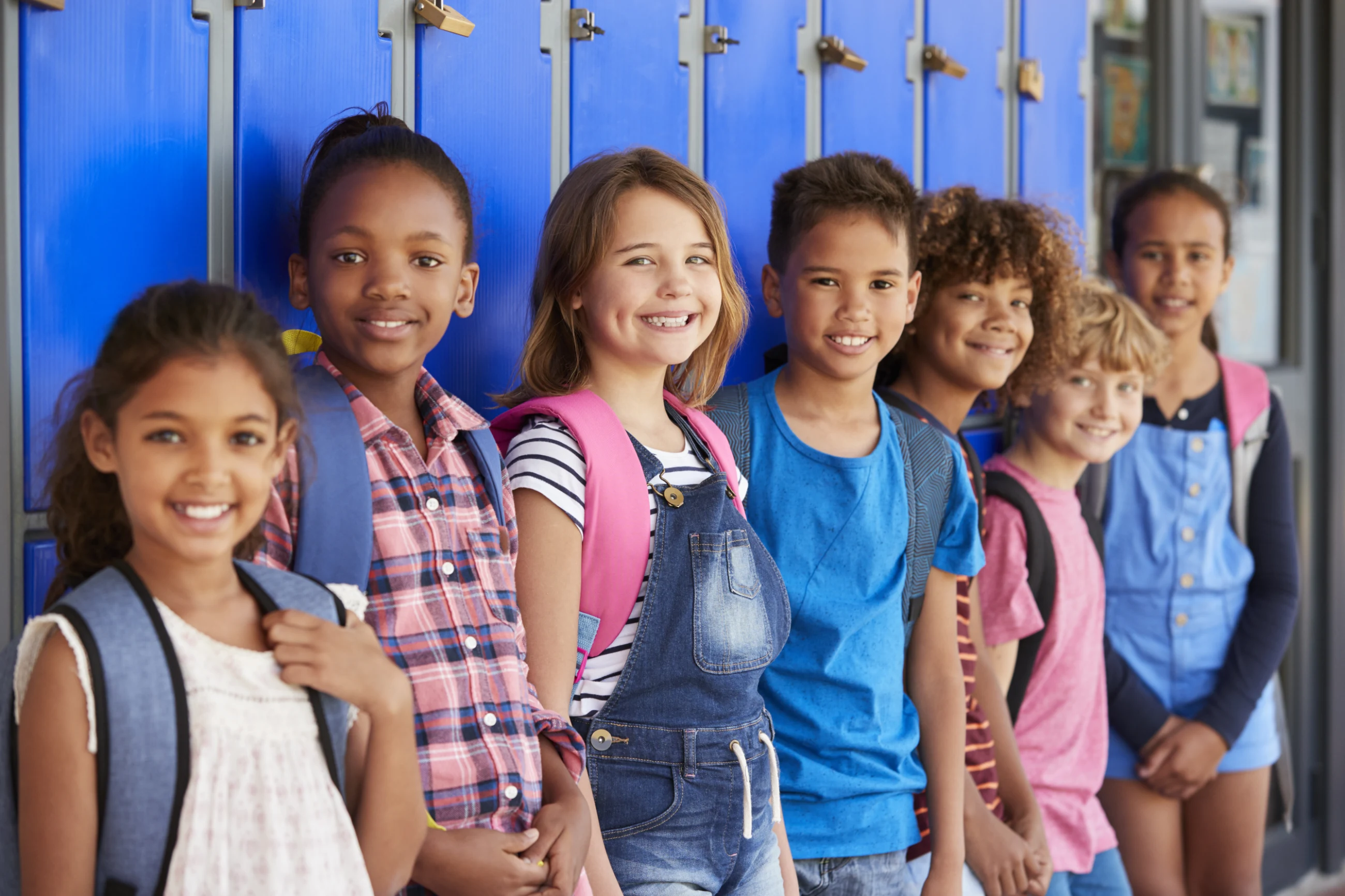 kids smiling at school