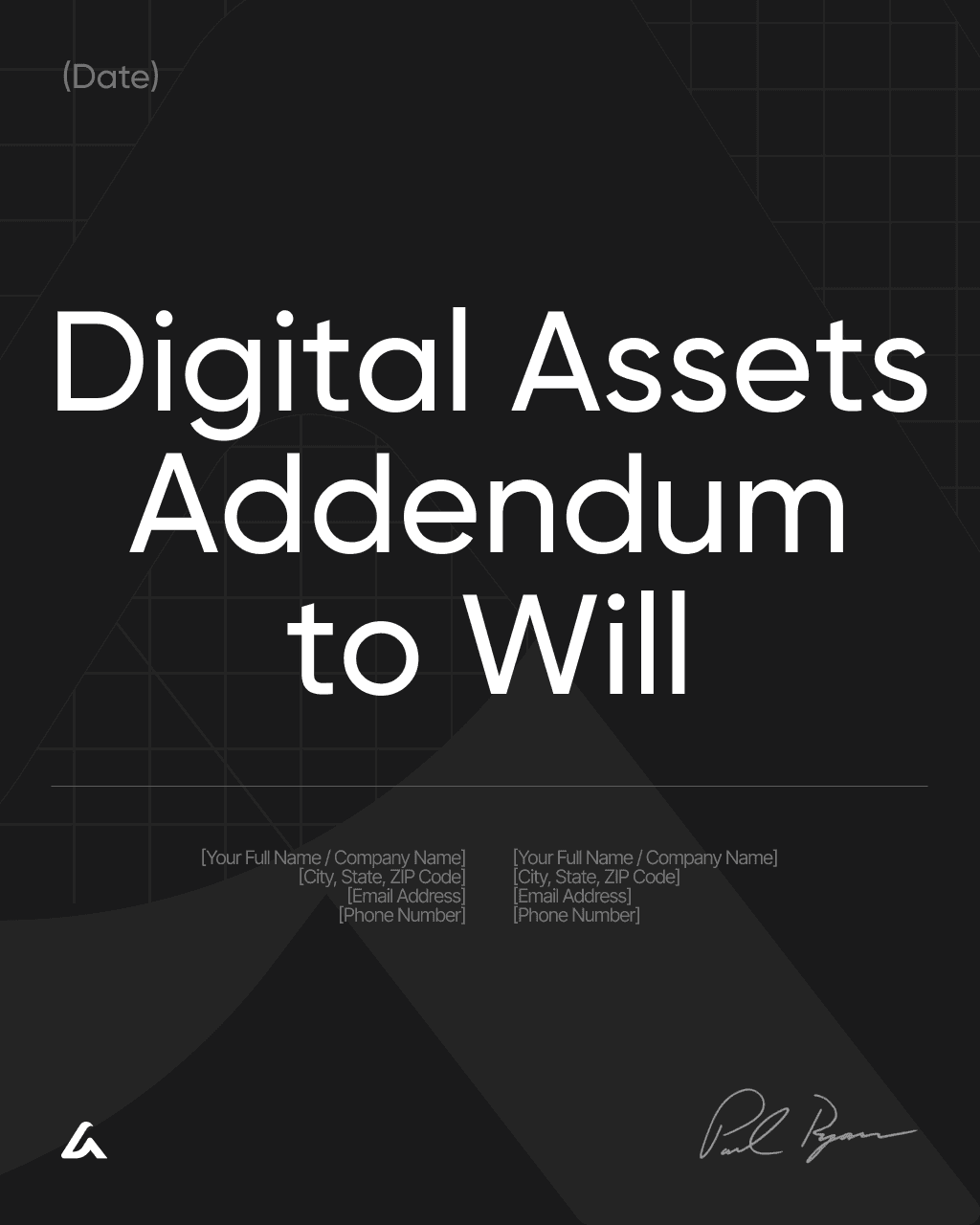 Digital Assets Addendum to Will