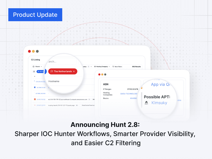 Announcing Hunt 2.8: Sharper IOC Hunter Workflows, Smarter Provider Visibility, and Easier C2 Filtering
